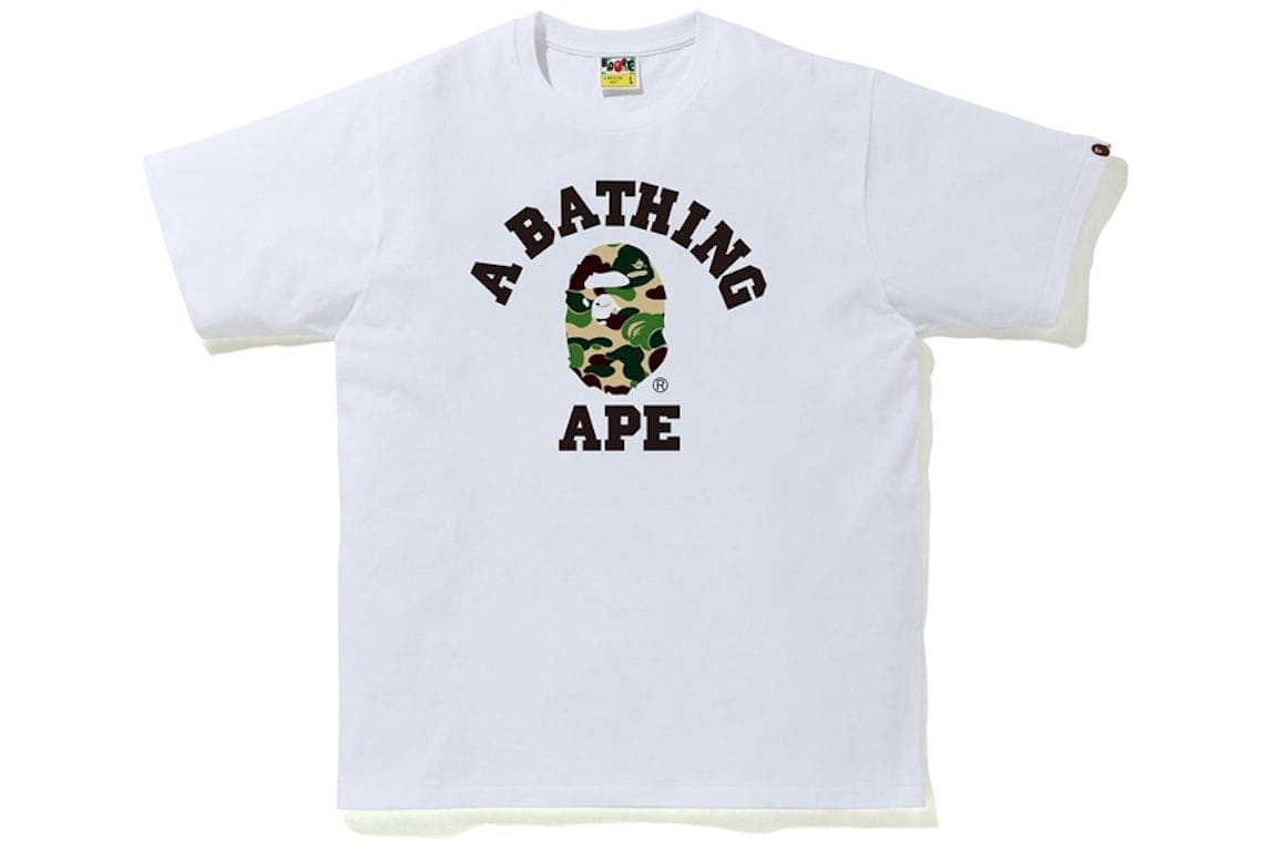 BAPE ABC Camo College Tee White/Green